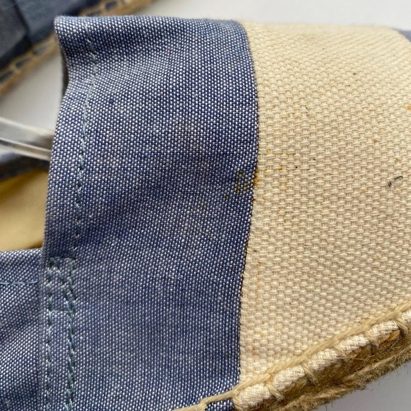 Soludos Espadrilles Flats Shoes Loafers Sz 10 Blue White Striped Nautical - Picture 4 of 7